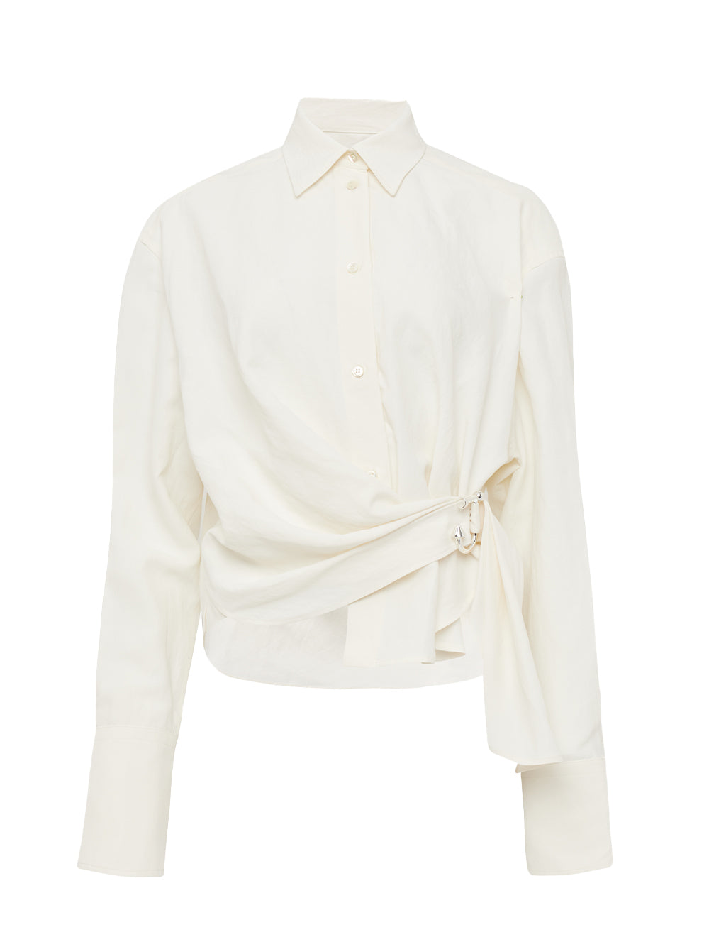 Draped Twisted Shirt (Off-White)