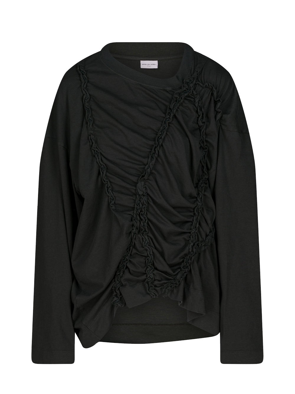 Draped Long-Sleeve Tee (Black)