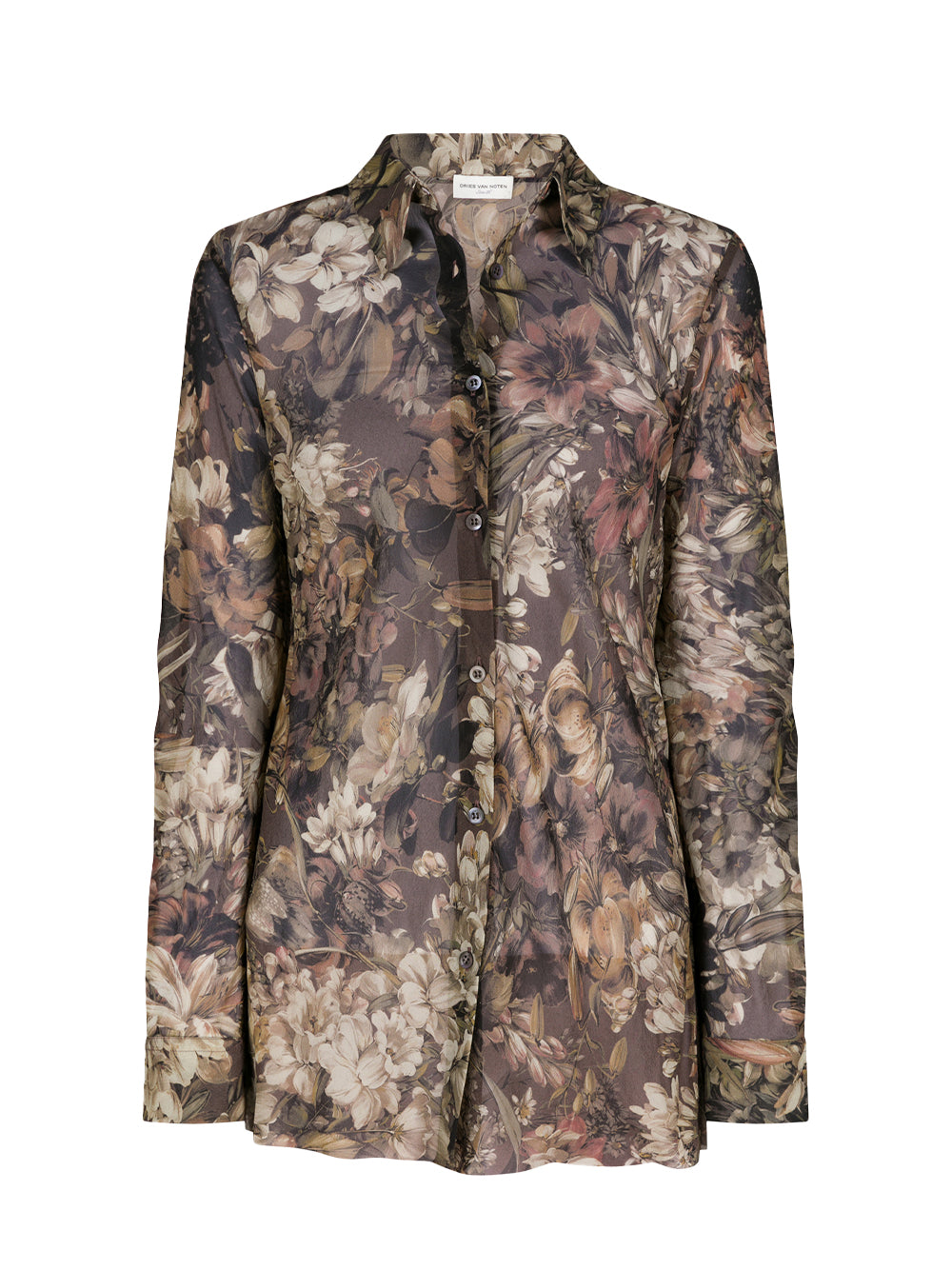Print Silk Shirt (Brown)
