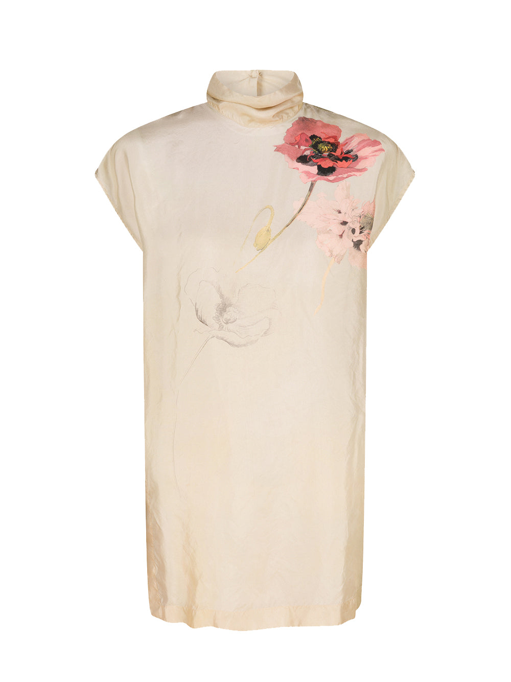 Print Silk Top (Ecru)