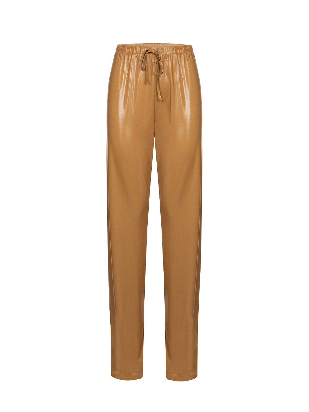 Shiny Jersey Pants (Khaki)