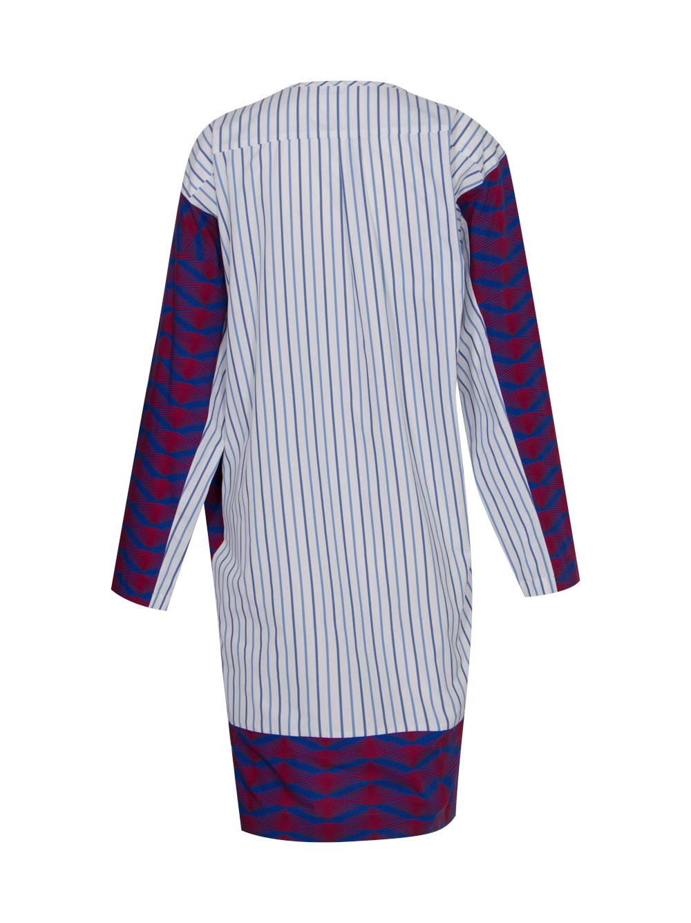 Daias Spliced Print Short Cotton Dress (ฺBlue)