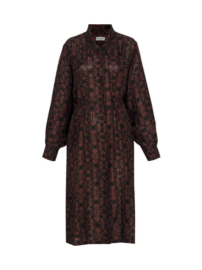 Dries Van Noten Darlos Swirl Print Shirt Dress (Black)