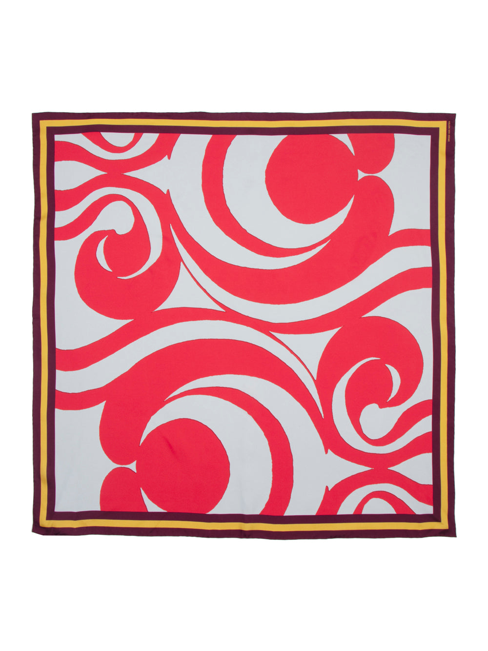 Farin Abstract-Print Silk Scarf (Red)