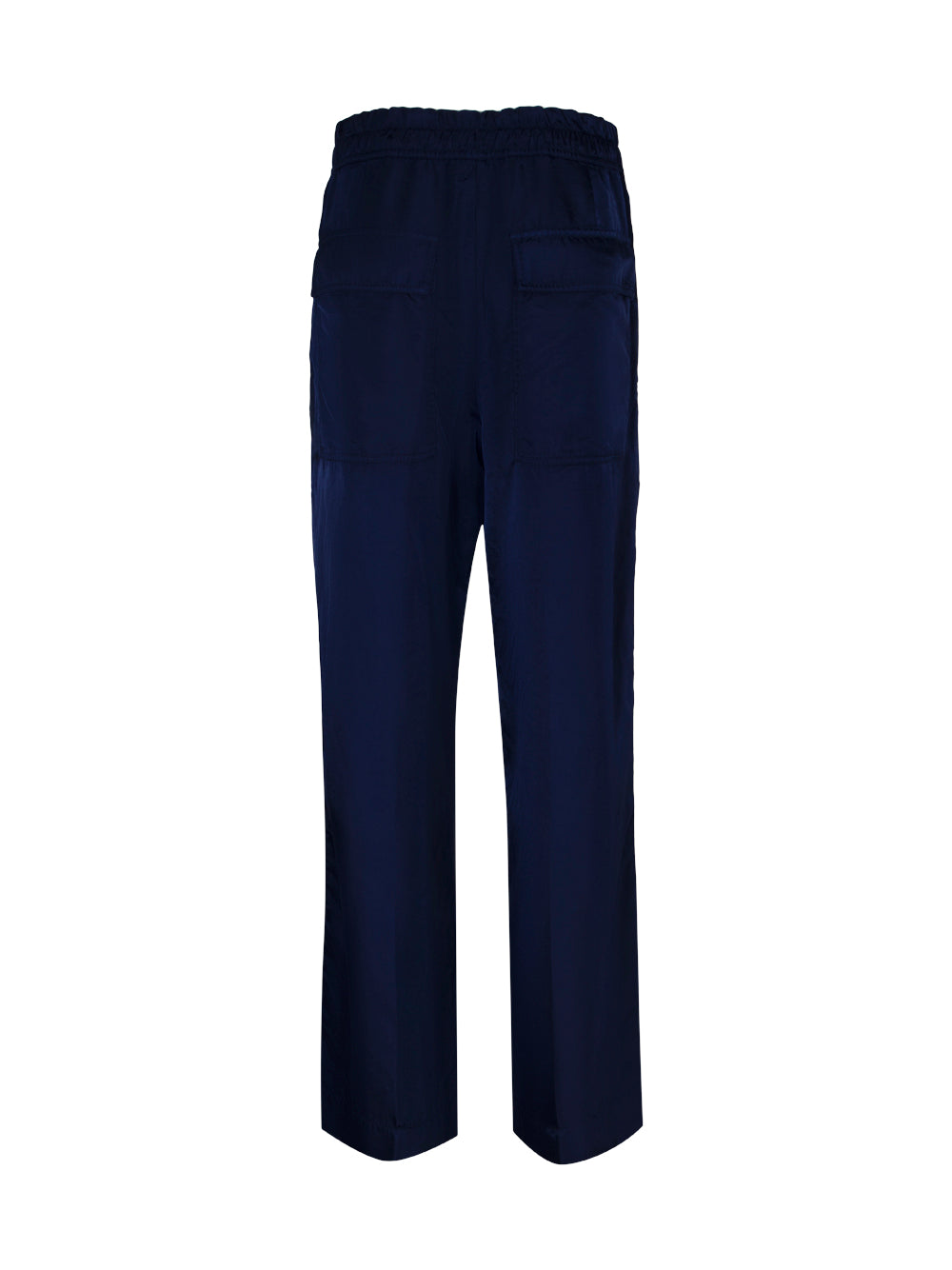 Primo Loose Fit Pants, Full Leg With Visible Mid Front Zip And Front Patch Pockets Garment Dyed (Blue)