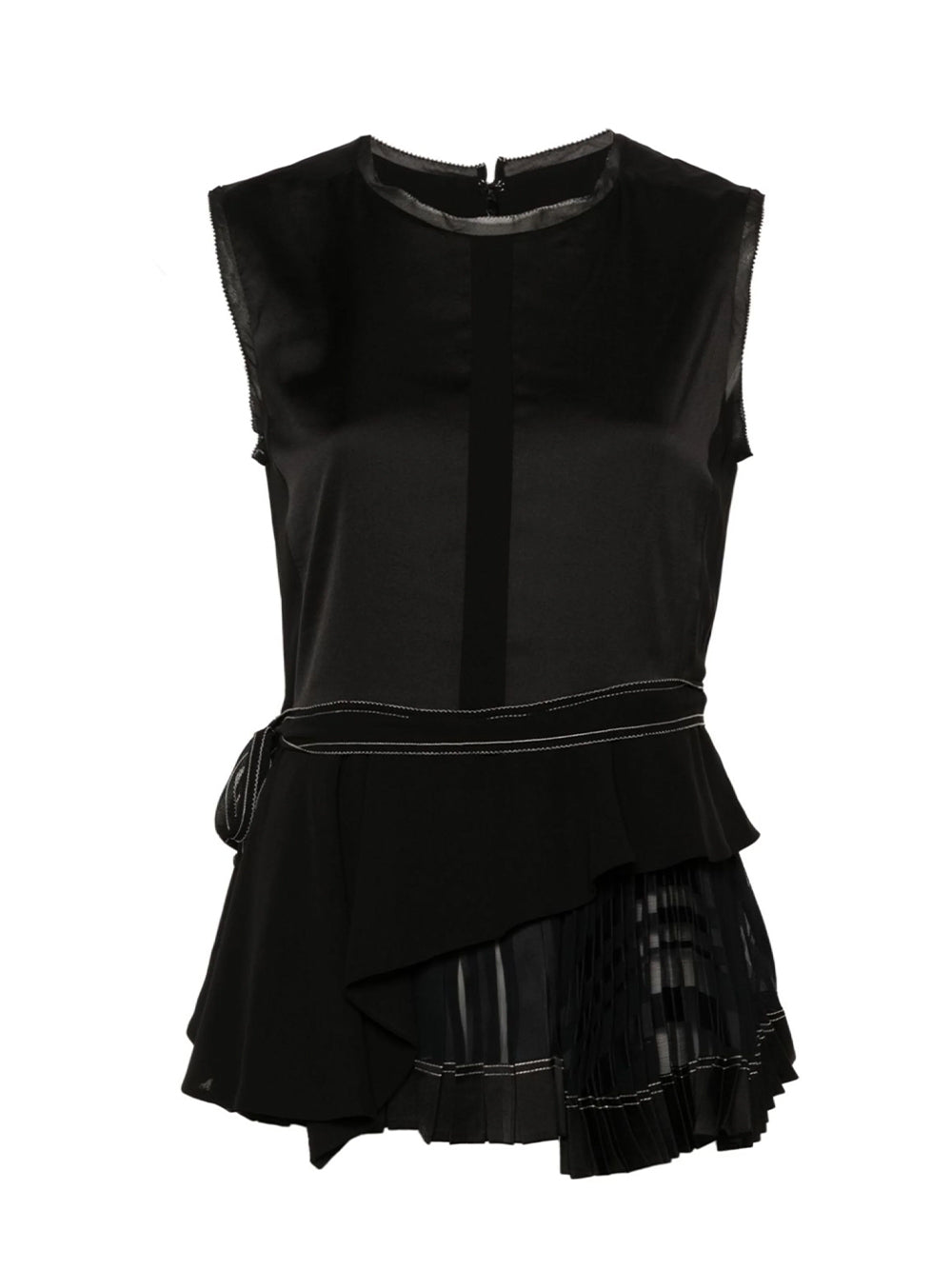 Multi Pleated Slvs Shell Black