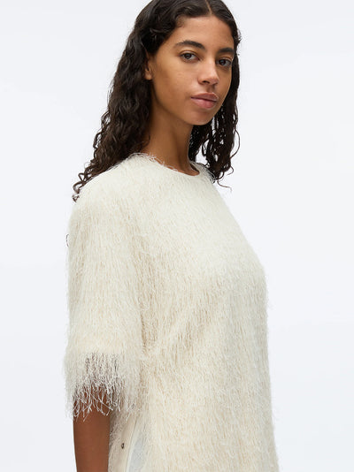 Fringe Boxy Tee (Ivory)