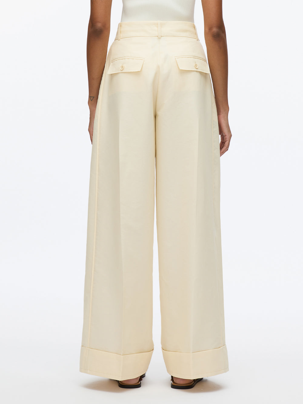 Pleated Wide Leg Trouser Gardenia