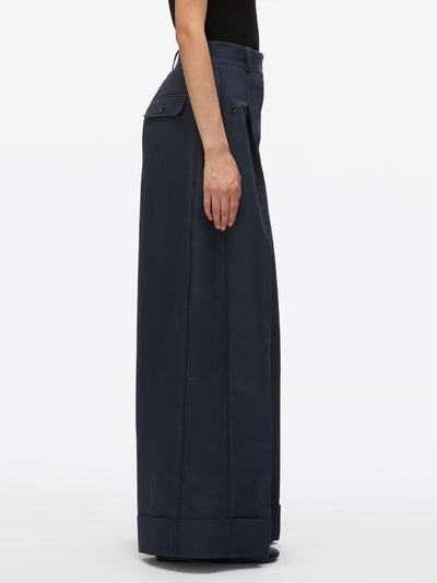 Pleated Wide Leg Trouser Midnight