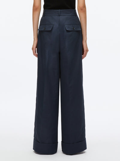 Pleated Wide Leg Trouser Midnight