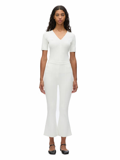 Compact Cropped Kickflare Pant (Ivory)