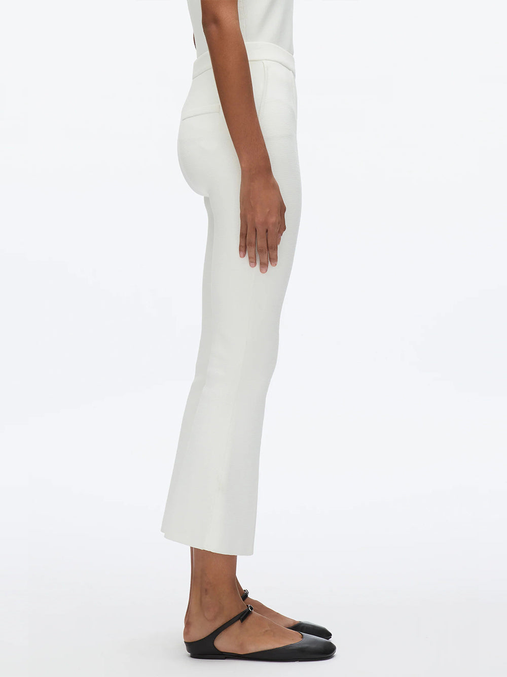 Compact Cropped Kickflare Pant (Ivory)