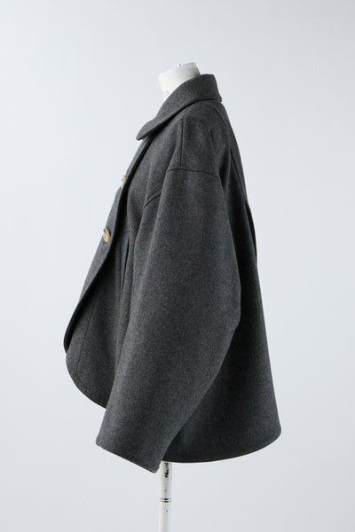 Round Hem Coat (Charcoal Gray)