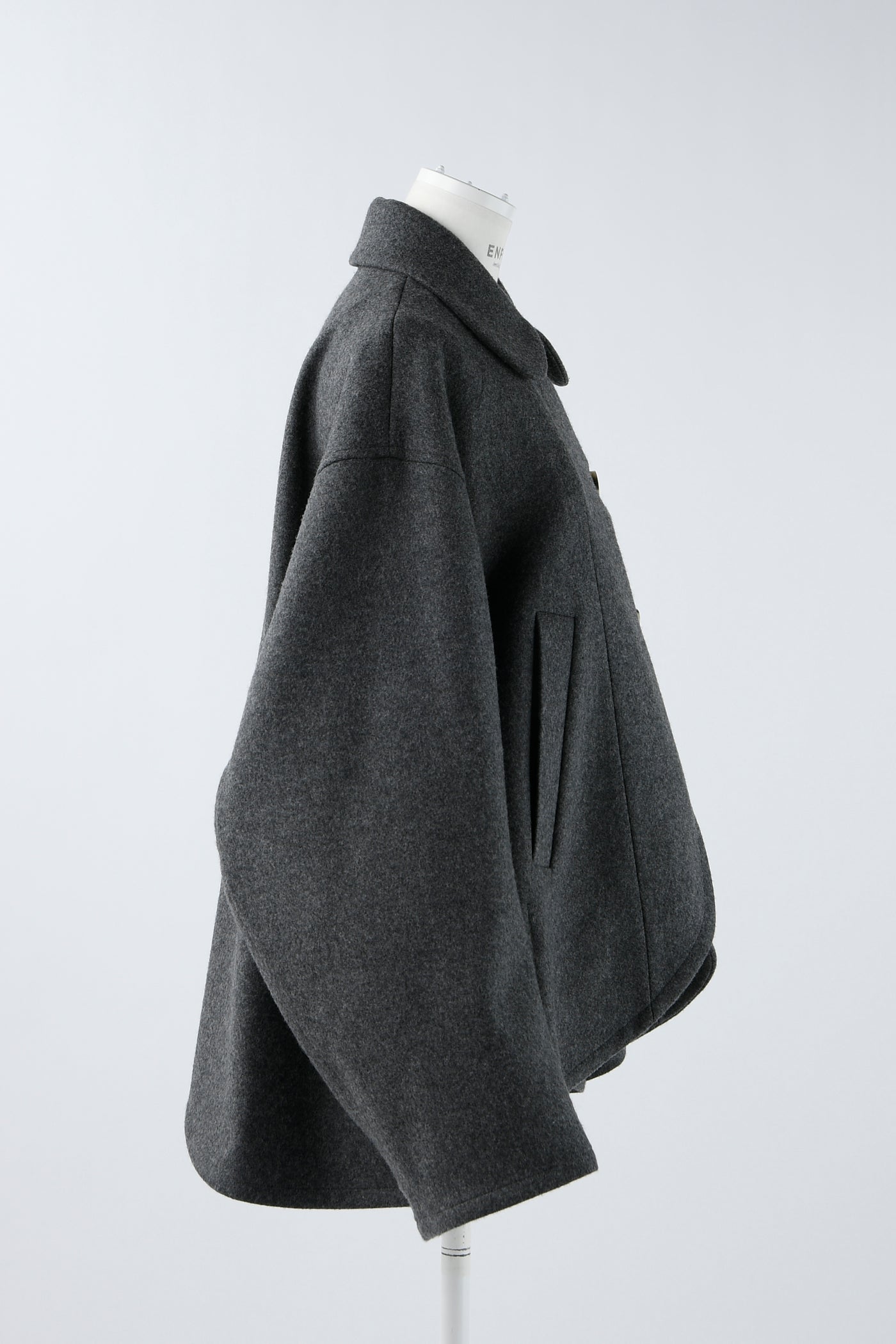 Round Hem Coat (Charcoal Gray)