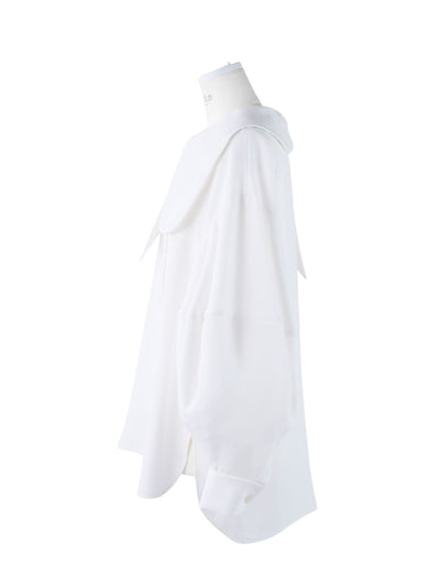 Asymmetric Color Blouse (White)