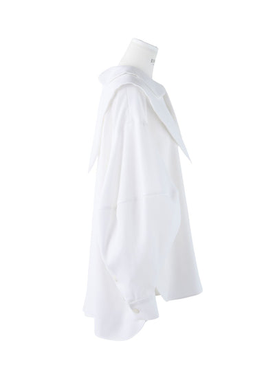 Asymmetric Color Blouse (White)