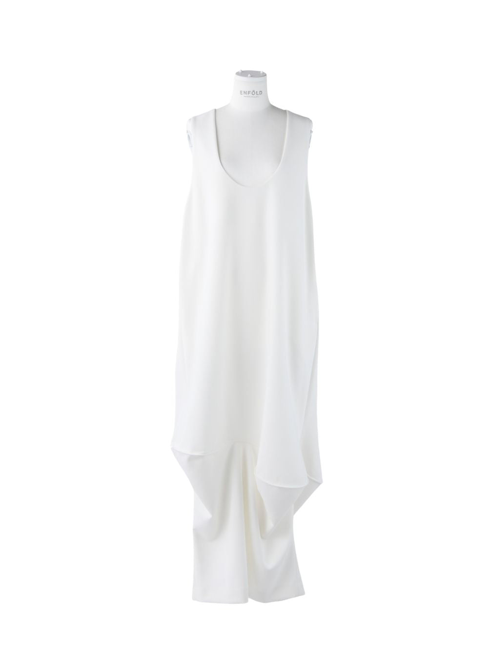 Curved Drape Dress (White)