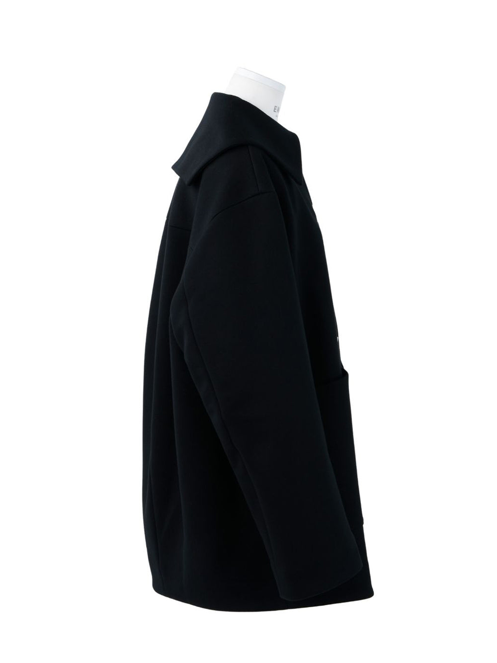 Flat-Collar Silhouette Coat (Black)