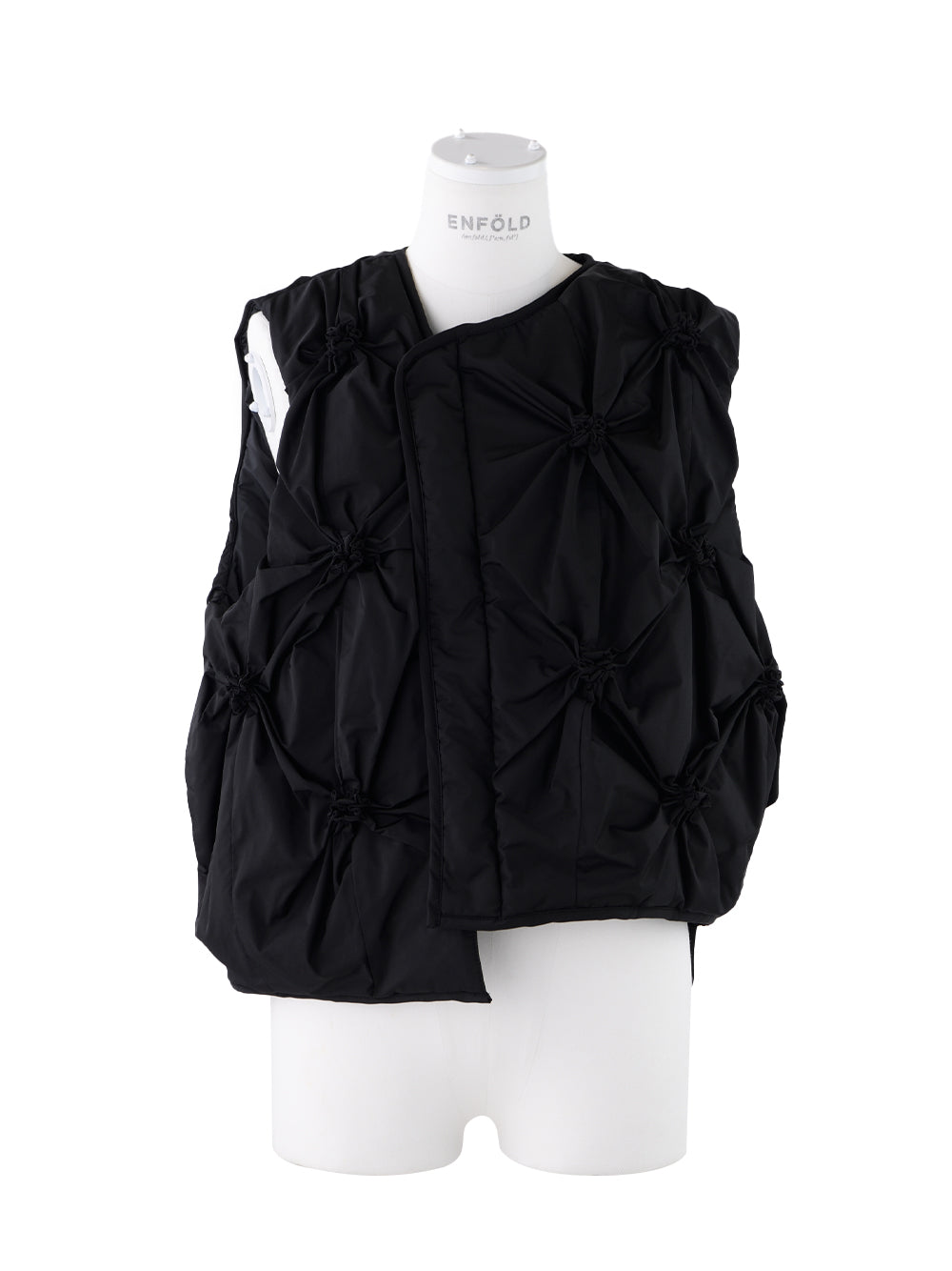 Flower Gathered Vest (Black)