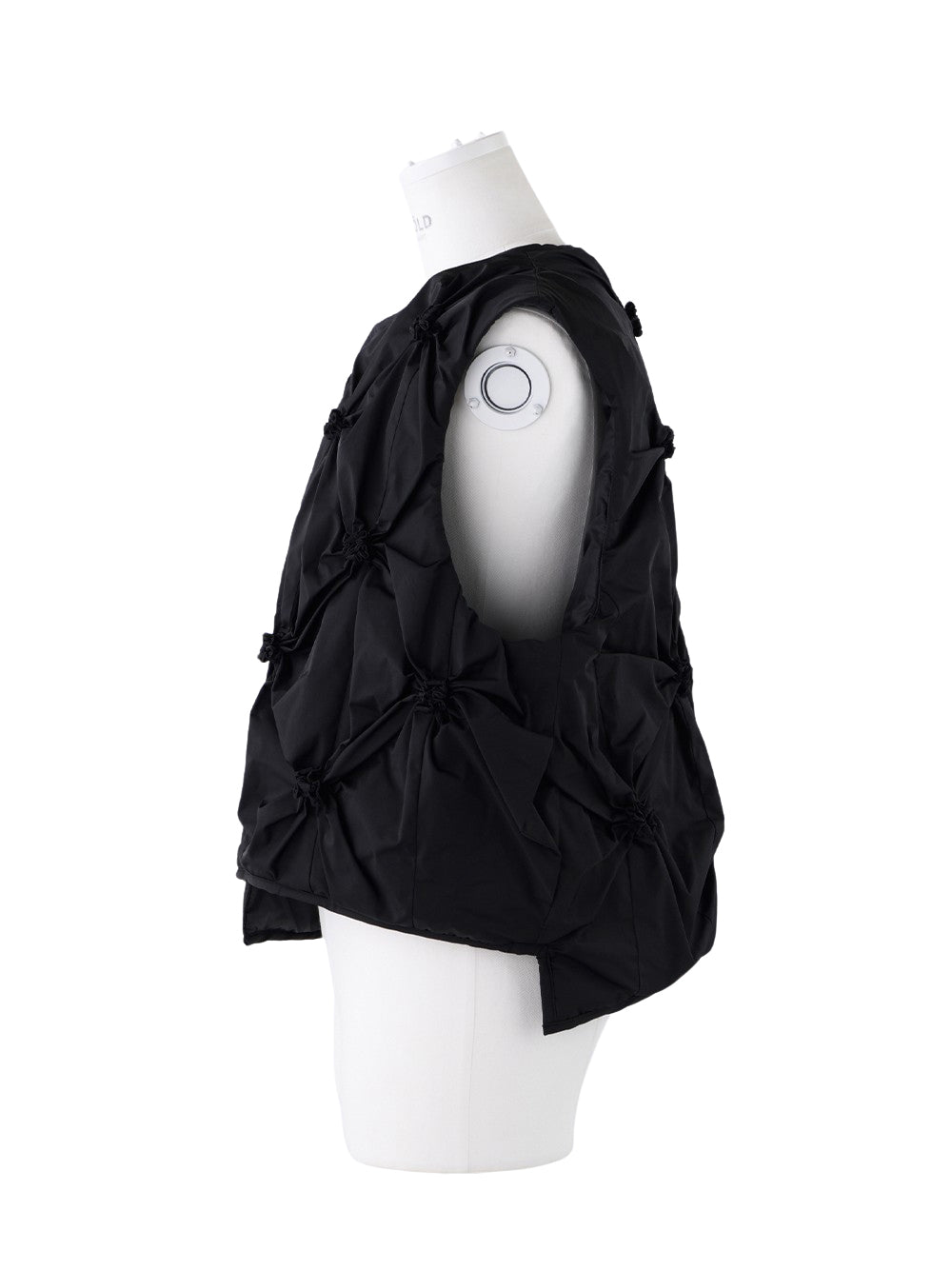 Flower Gathered Vest (Black)