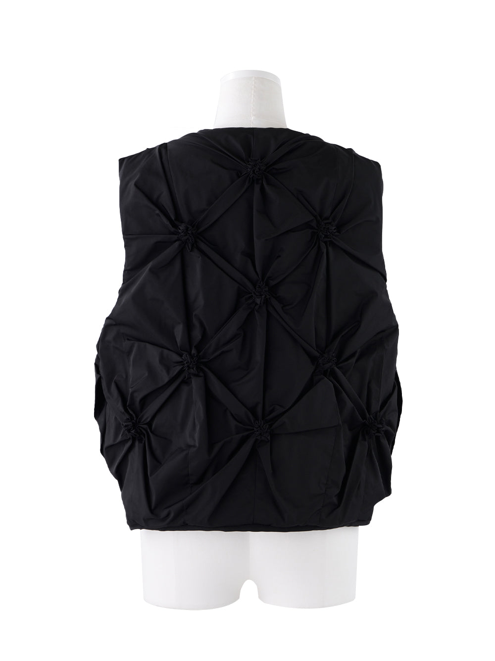Flower Gathered Vest (Black)