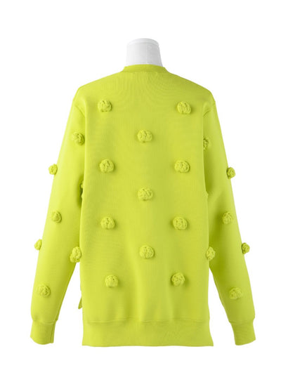 Flower Knit Pullover (Lime)