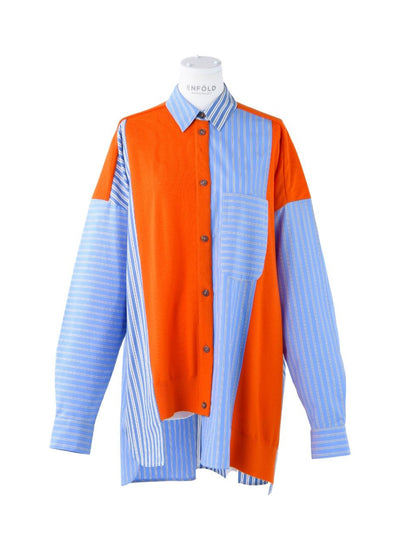 Knit Cardigan Shirt (Orange)