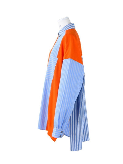 Knit Cardigan Shirt (Orange)