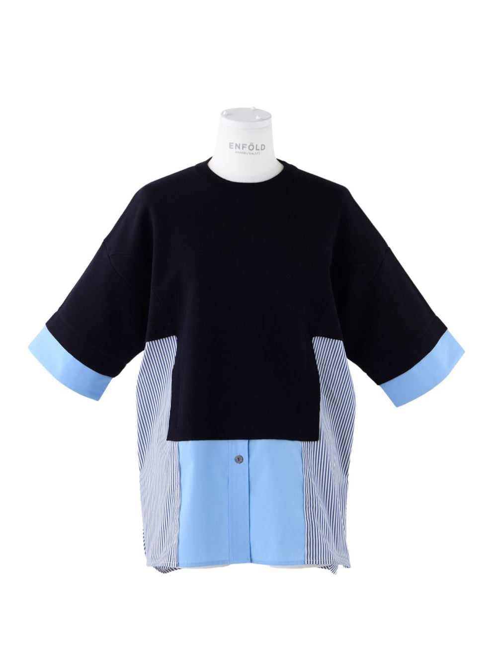 Knit Combi Pullover (Dark Navy)