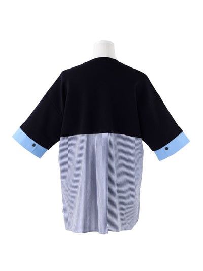 Knit Combi Pullover (Dark Navy)