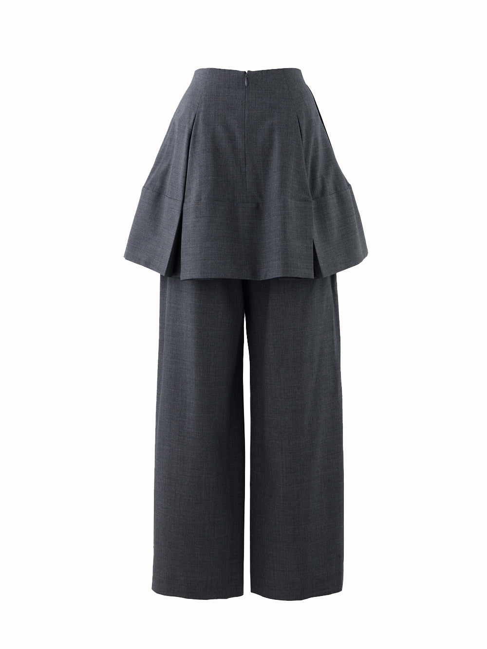 Layered Pants With Skirt (Charcoal Gray)