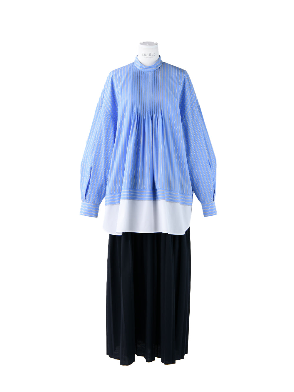 Pleated Layered Dress (Medium Blue)