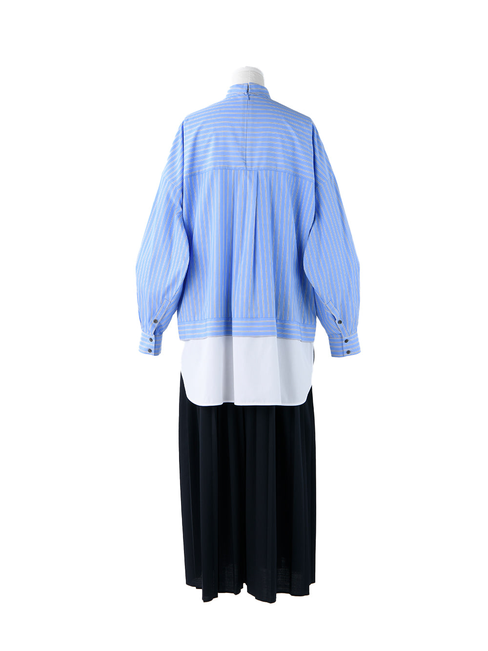 Pleated Layered Dress (Medium Blue)