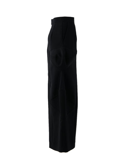 Polyester Uneven Straight Skirt (Black)