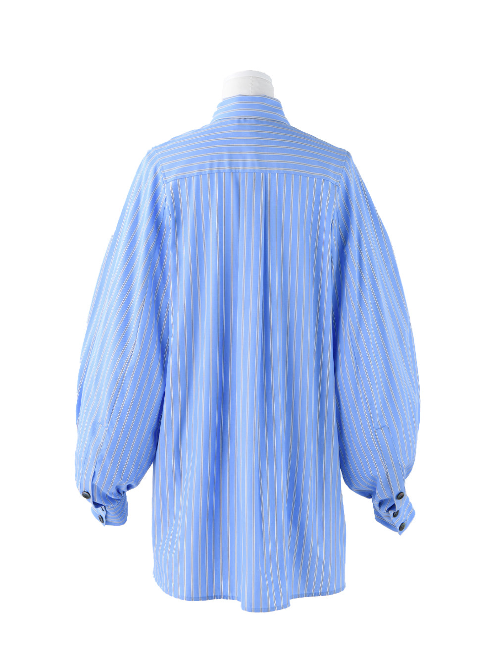 S Stripe Volume Sleeve Basic Shirt (Medium Blue)