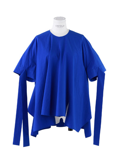 Slit Random Hem Pullover (Blue)