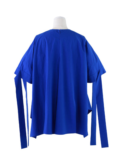 Slit Random Hem Pullover (Blue)