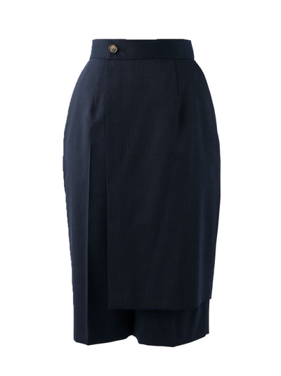 Stripe Layered Half Trouser (Navy)