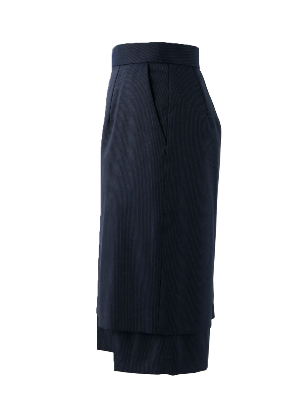 Stripe Layered Half Trouser (Navy)