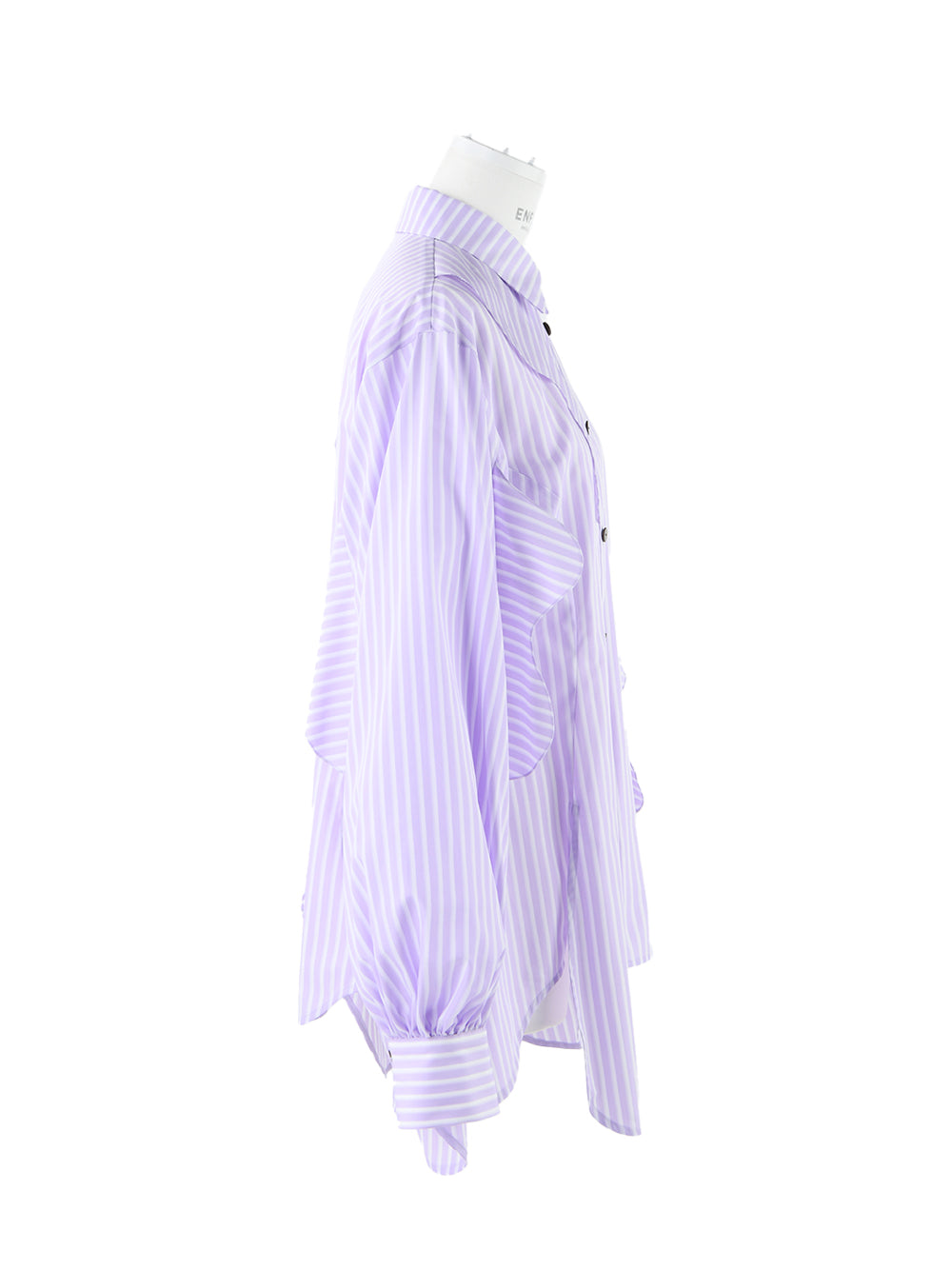 Stripe Mix Wave Shirt (Light Purple)