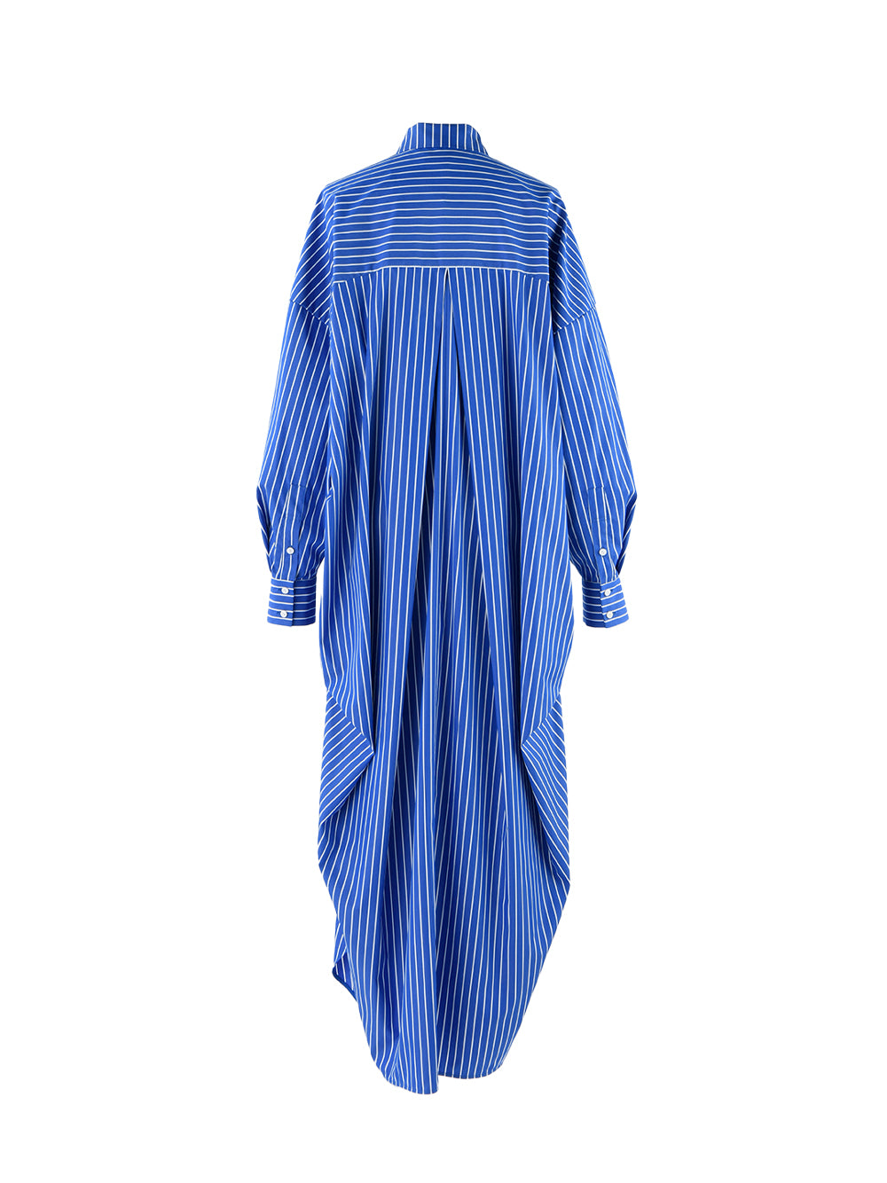 Striped Long Shirt Dress (Blue)