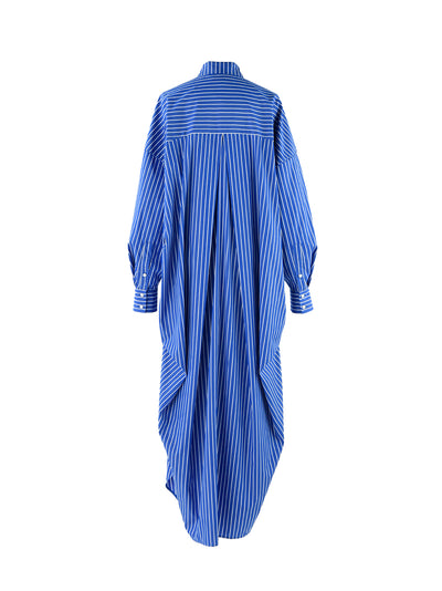 Striped Long Shirt Dress (Blue)