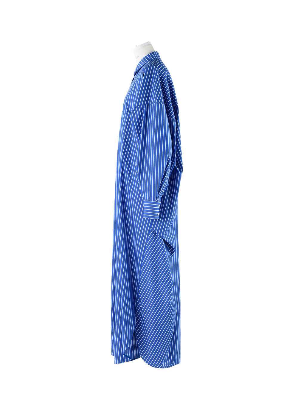 Striped Long Shirt Dress (Blue)