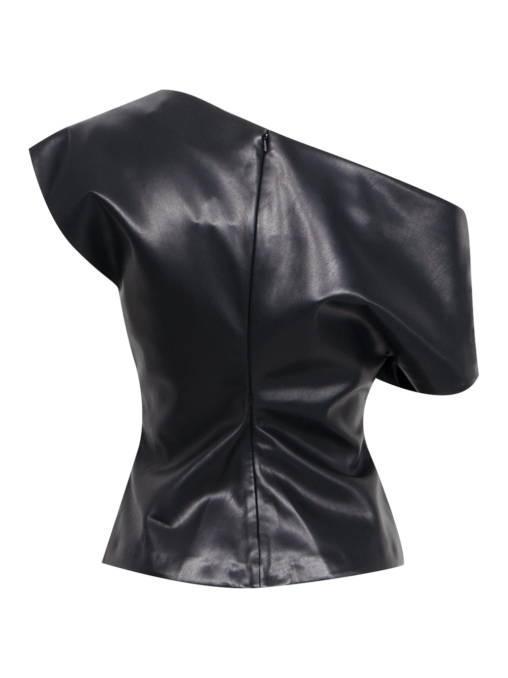 Eleanor Faux Leather Top (Black)