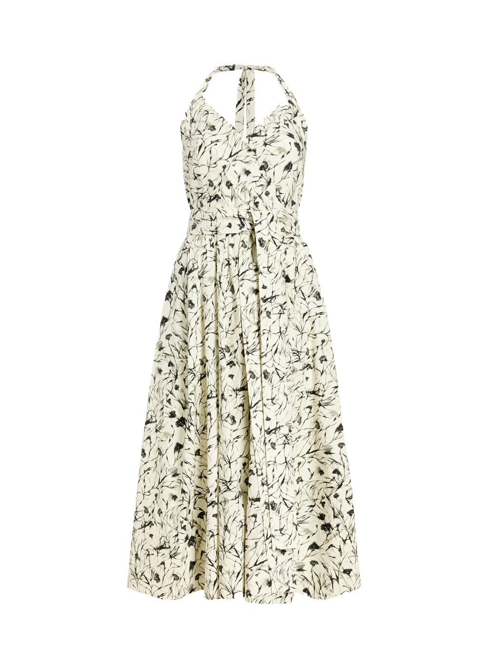 Ellison Dress in Printed Poplin (Light Butter/Black)