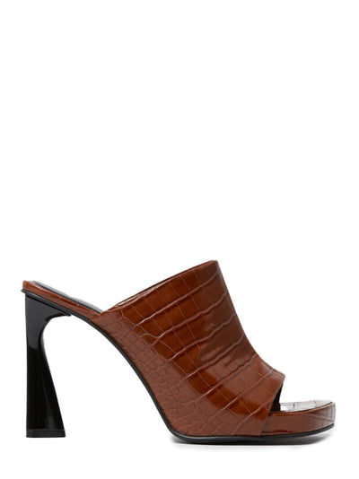 Elsa Heeled Mules (Brown)