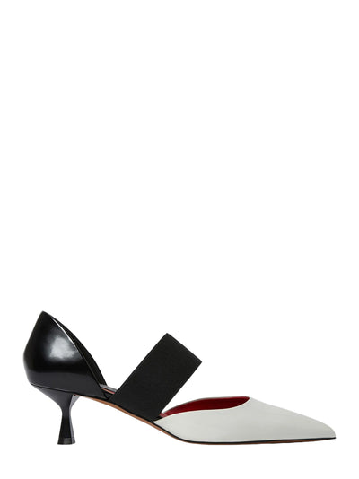 Elsa Strap Kitten Heels (ฺIvory/Black)