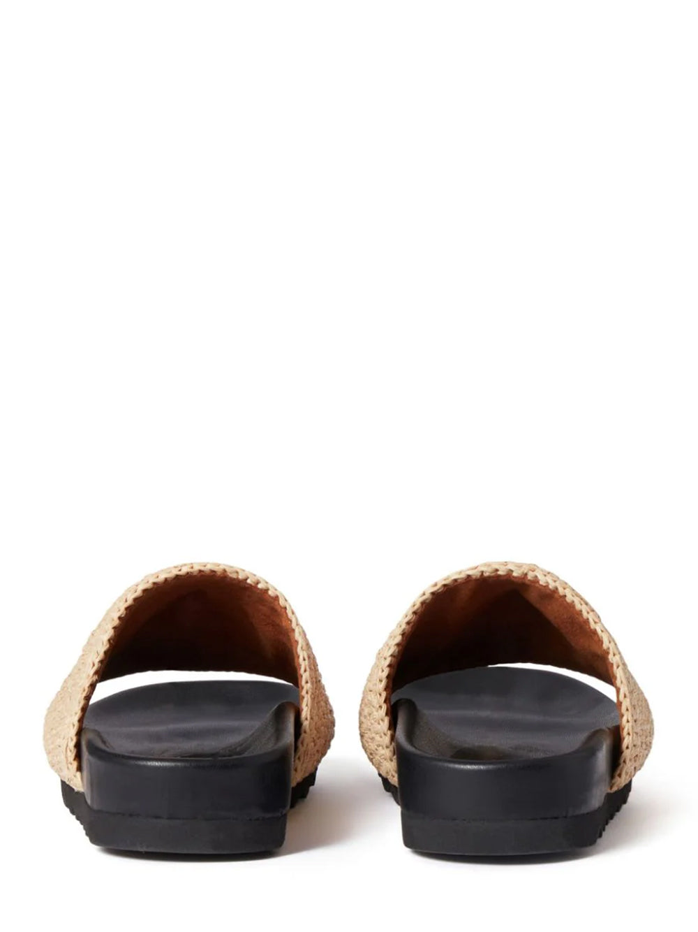 Elyse Raffia Logo Sandals (Natural/Black)