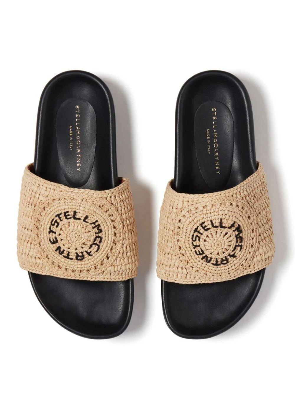 Elyse Raffia Logo Sandals (Natural/Black)