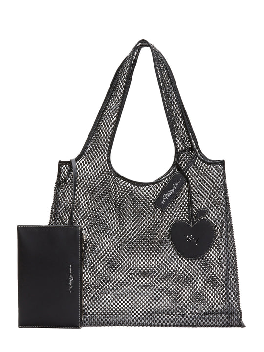 Embellished Mesh Market Tote (Black)